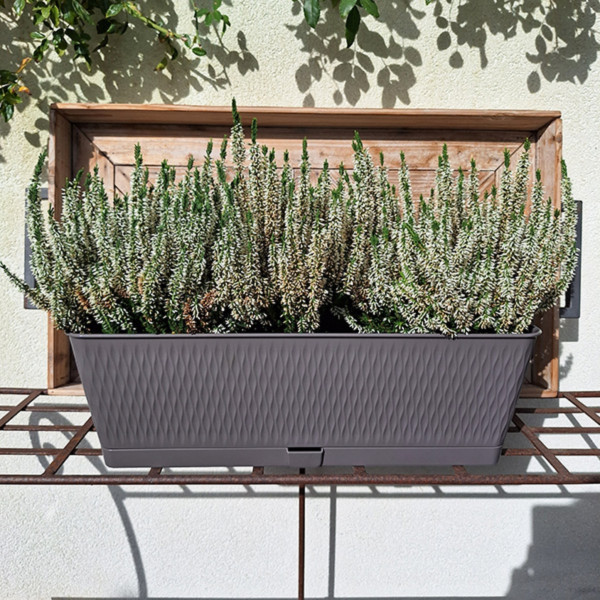 Фото - Вазон Stefanplast LIBERTY с автополивом серый 50х18х16 см 87508