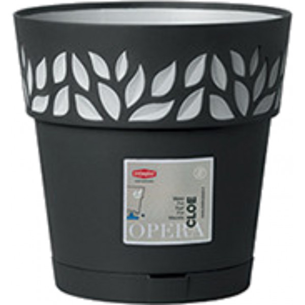 Фото - Вазон Stefanplast OPERA Cloe 15x15 см графит/св.серый 94003