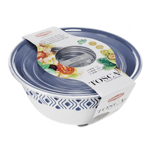 Фото - Миска
 Stefanplast TOSСA 3 шт. з кришками біло-сині (55201)