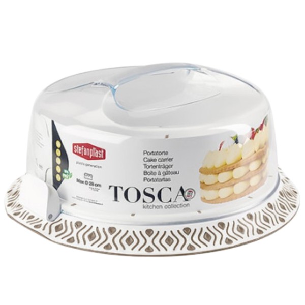 Фото - Емкость для хранения торта Stefanplast TOSCA 37 см бело-серая (55850)