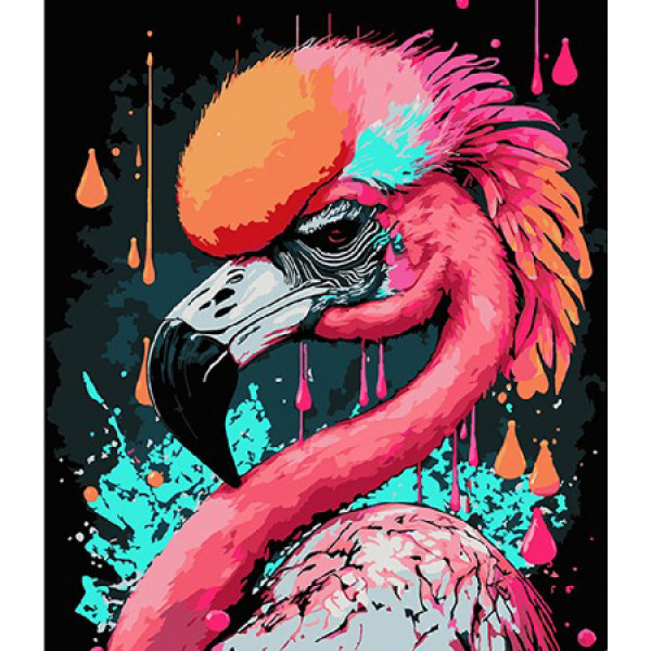 Фото - Картина за номерами Strateg Маєтне фламінго 30х40 см (FH-14)