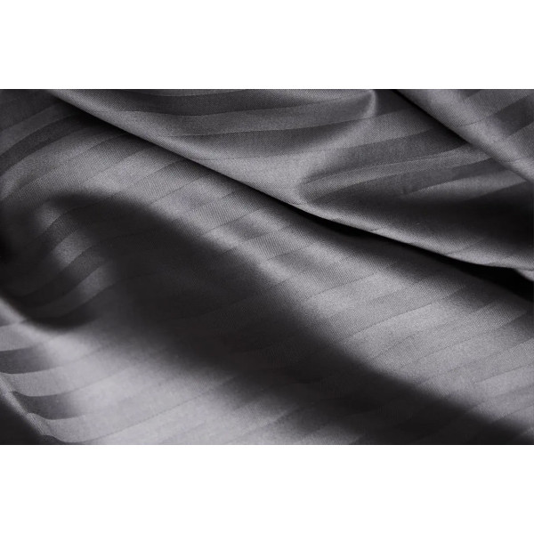 Фото - Комплект постельного белья Moon&Star Satin Stripe Stripe Black King Size 220x240 (MS-820003677)