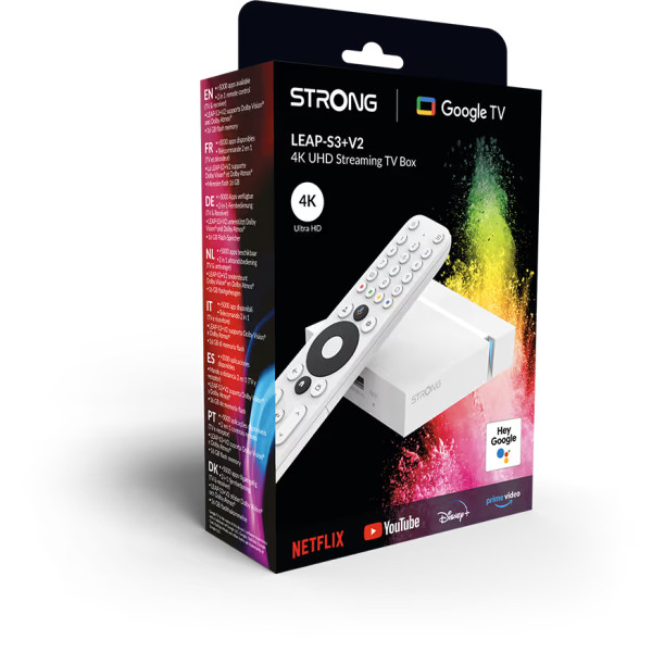 Фото - Уцінка - Стаціонарний медіаплеєр Strong GOOGLE TV BOX 4K LEAP-S3+V2