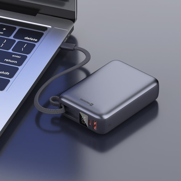 Фото - Батарея мобільна Swissten 20000 mAh 45 Вт з кабелем Type-C Silver (8595217490833)