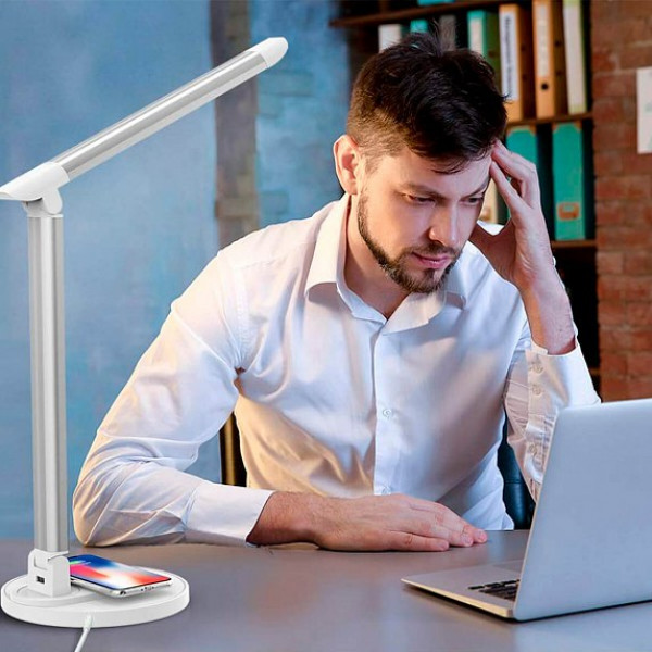 Фото - Настольная лампа TaoTronics Desk Lamp with Wireless 10W White (TT-DL036)