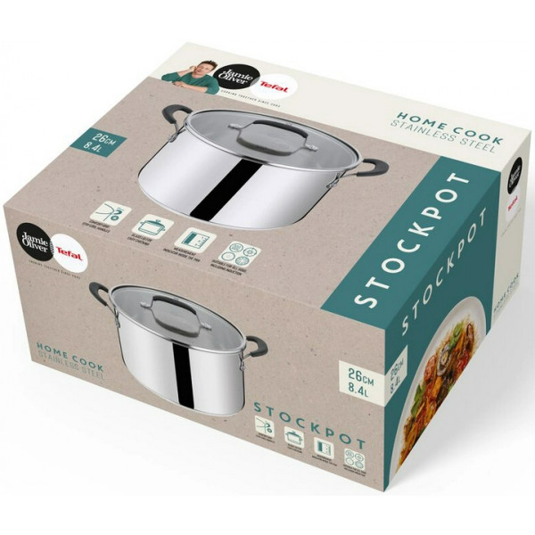 Фото - Каструля Tefal E3186375 Jamie Oliver Home Cook  26 см/8,4 л