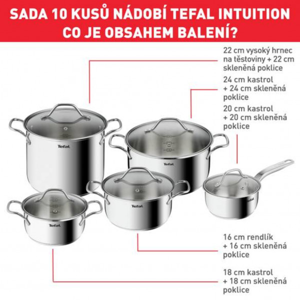 Фото - Набор посуды Tefal B864SA74 Intuition 10 пр