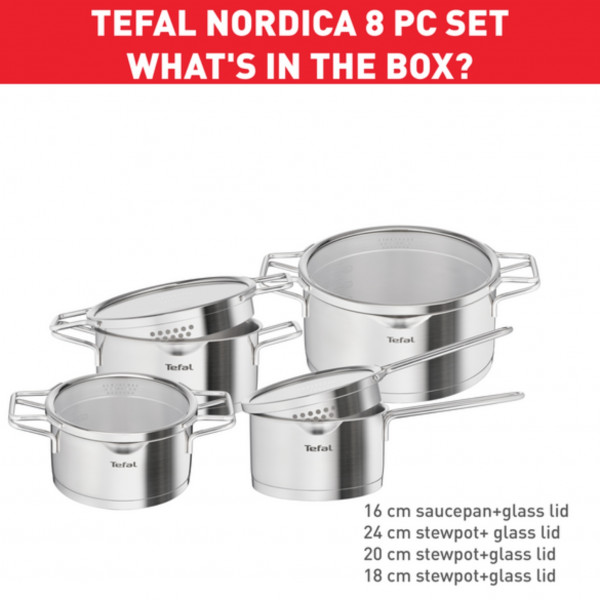 Фото - Набор посуды Tefal H852S856 NORDICA 8 пр