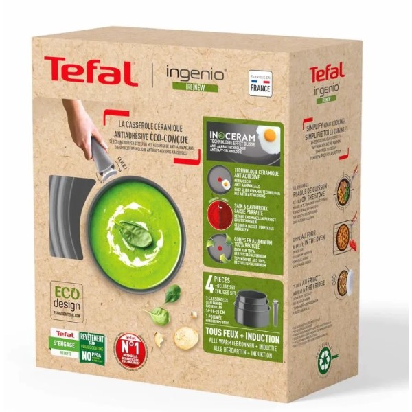 Фото - Набор ковшей со съемной ручкой Tefal L2609402 Ingenio Renew 4 пр