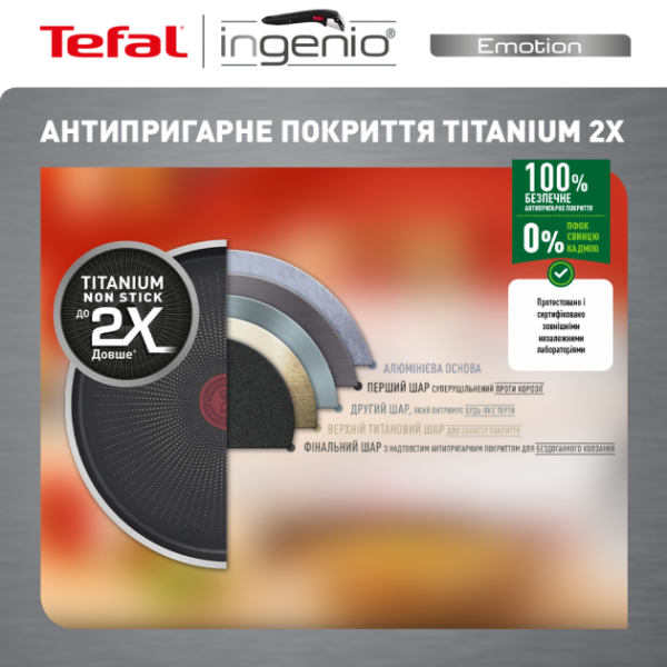Фото - Набір посуду зі знімною ручкою Tefal L897SA74 Ingenio Emotion 10 пр