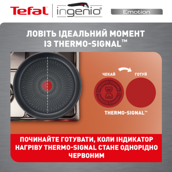Фото - Набір посуду зі знімною ручкою Tefal L897SA74 Ingenio Emotion 10 пр