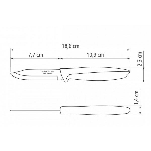 Фото - Набір ножів Tramontina Plenus для овочів 76 мм 12 шт Black (23420/003)