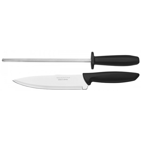 Фото - Набір ножів Tramontina Plenus Black 2 пр. (Нож178 мм, Мусатов) (23498/011)