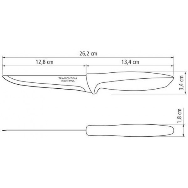 Фото - Ніж кухонний Tramontina Plenus Light Grey 127 мм (23425/135)