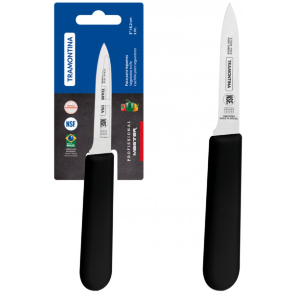 Фото - Ніж для овочів Tramontina PROFISSIONAL MASTER Black 76 мм (24625/103)