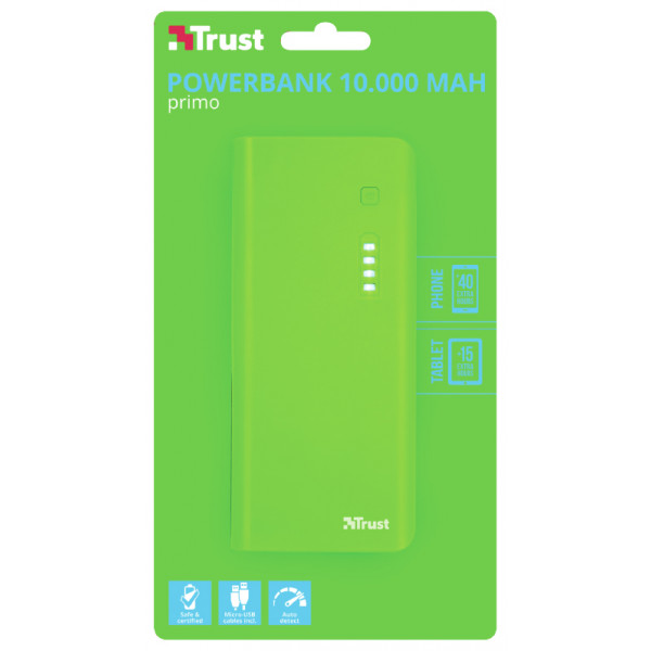 Фото - Батарея мобильная Trust Primo 10000 mAh Green (22748)