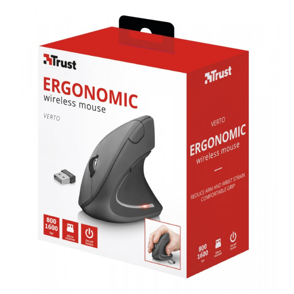 Фото - Миша бездротова Trust Verto Wireless Ergonomic Black (22879)