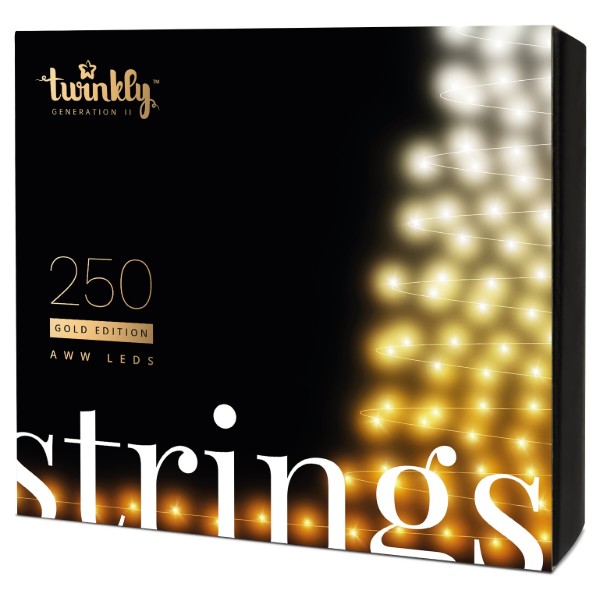 Фото - Гірлянда лінійна Twinkly Smart LED Strings AWW 400, BT+WiFi, Gen II, IP44, чорний (TWS400GOP-BEU)