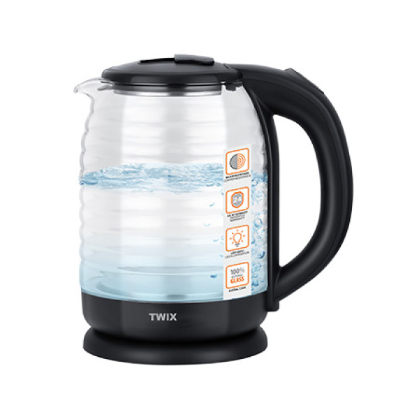 Фото - Електричний чайник TWIX HMKT-15 GLASS & BLACK