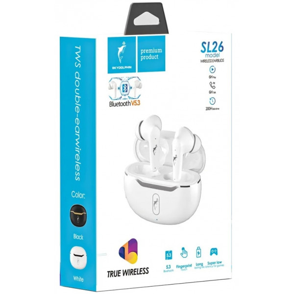 Фото - Наушники вкладыши беспроводные TWS SkyDolphin SL26 White (SDBTE-000189)