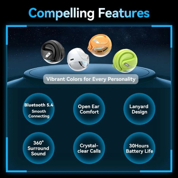 Фото - Наушники вкладыши беспроводные TWS Vention OpenBeat O12 Orange (NBUO0)
