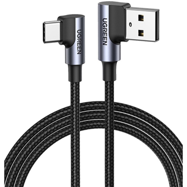 Фото - Кабель UGREEN US176 Angled USB 2.0 to Angled USB Type-C 2m Black (20857) Фото - Кабель UGREEN US176 Angled USB 2.0 to Angled USB Type-C 2m Black (20857)