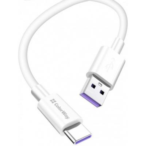 Фото - Кабель Colorway USB 2.0 AM to Type-C 1.0m 5A White (CW-CBUC019-WH)