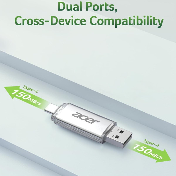 Фото - Флеш USB Acer UT300 32GB Dual Drive USB-C & USB-A USB 3.2 Gen1 (BL.9BWWA.588)