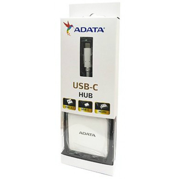Фото - Хаб USB ADATA ACH3PL-HUB-CWH (USB-C x 1/USB-A 3.1 x 2/HDMI x 1) White