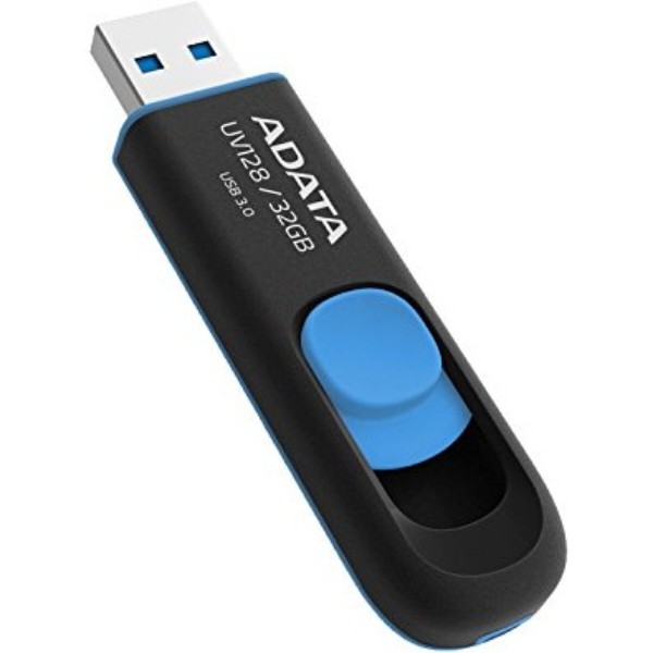 Фото - Флеш USB ADATA UV128 32GB USB 3.0 Black-Blue (AUV128-32G-RBE)
