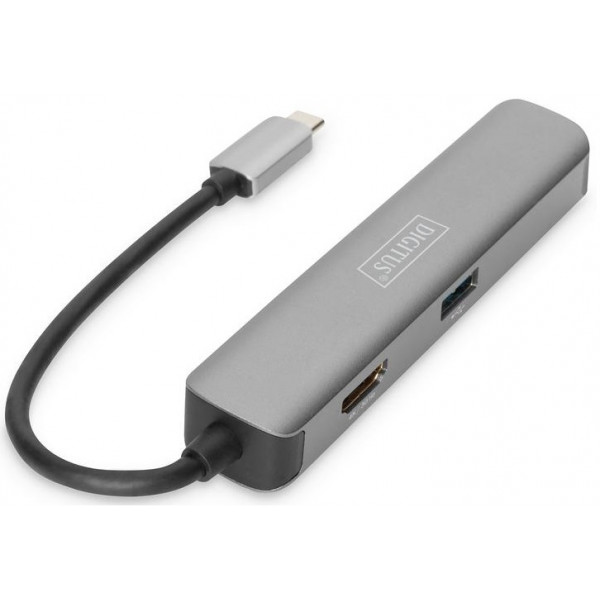 Фото - Хаб USB Digitus USB-C > HDMI/2xUSB-A/SD/MicroSD (DA-70891)