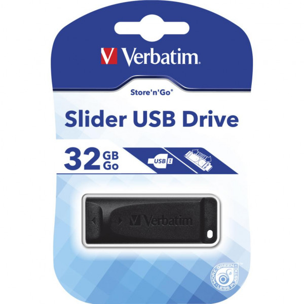 Фото - Флеш USB Verbatim Slider 32GB USB 2.0 Black (98697)