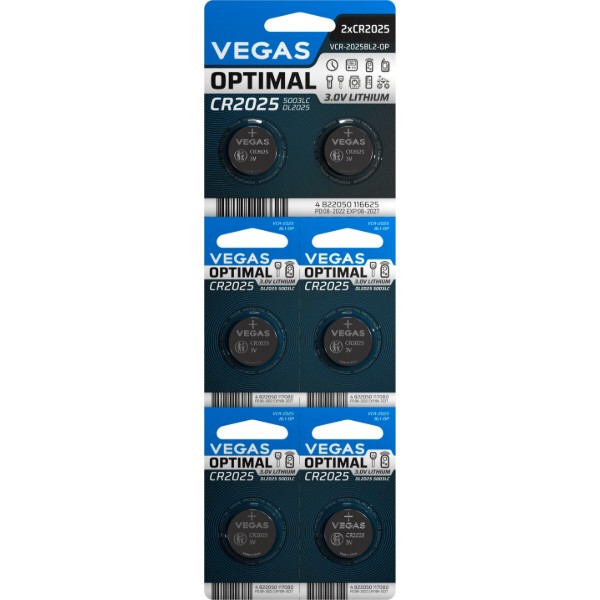 Фото - Батарейка тип CR2025 Vegas Optimal CR2025 6 шт. (VСR-2025BL6-OP)