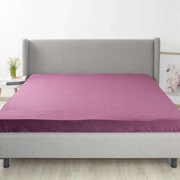 Фото - Простынь двуспальная ТЕП VELOUR 160х200 см Бордовый (2-04756_35033)