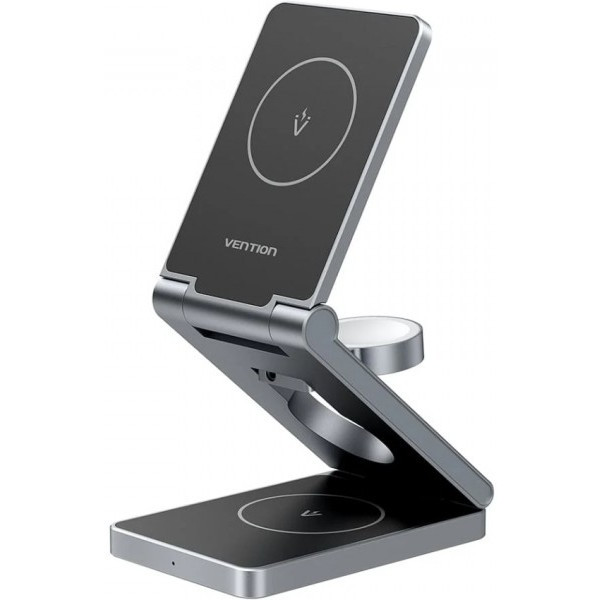 Фото - Беспроводное зарядное устройство Vention 15W 3-in-1 Magnetic Wireless Fast Charger Gray (FGFH0)