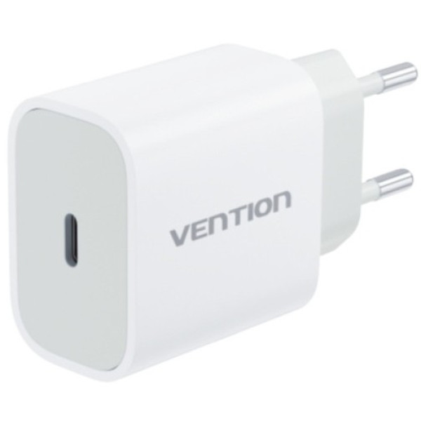 Фото - Сетевое зарядное устройство Vention 1xUSB-C 20W + USB-C to Lightning cable М-М White (G17W0-EU)