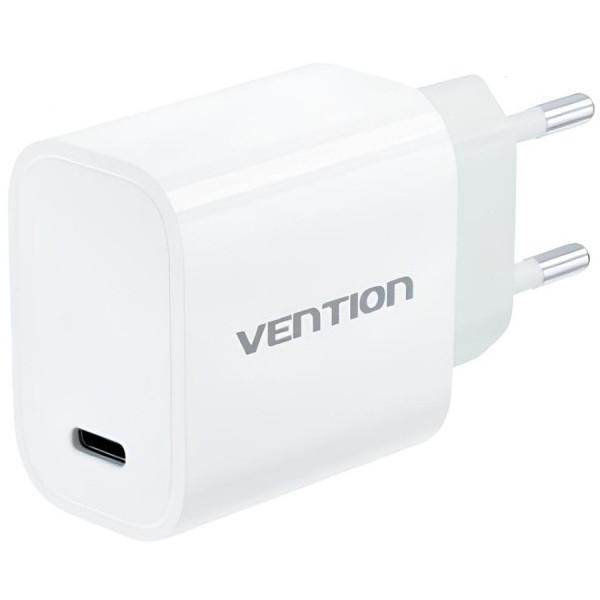 Фото - Сетевое зарядное устройство Vention 1xUSB-C 30W + USB-C cable М-М White (G18W0-EU)