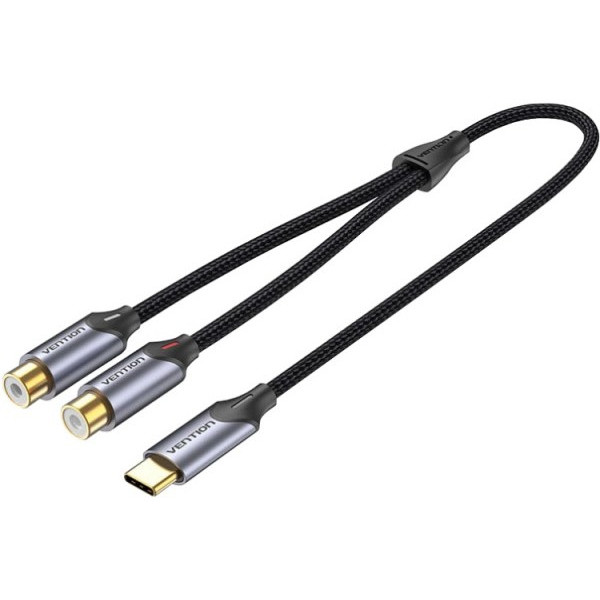 Фото - Переходник Vention Audio Type-C М -> 2RCA F 0.5 м Black (BGVHD)
