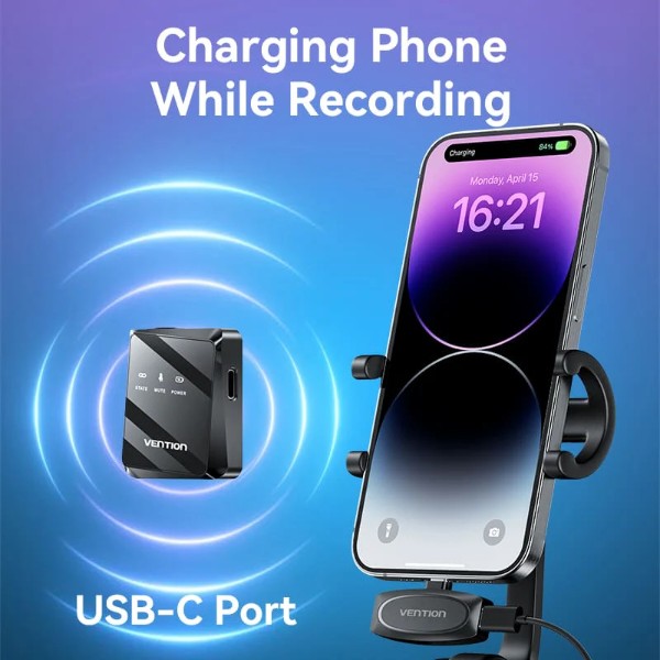 Фото - Микрофон для смартфона Vention USB-C 2-Pack Wireless Lavalier Black (NCBB0)
