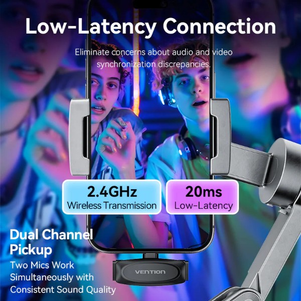Фото - Микрофон для смартфона Vention USB-C 2-Pack Wireless Lavalier Black (NCBB0)