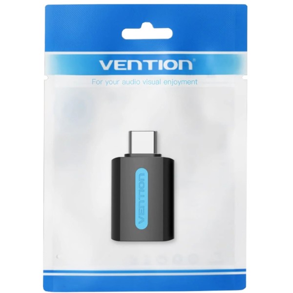 Фото - Переходник Vention USB 2.0 Type-C - USB AF (OTG) Black PVC (CDTB0)