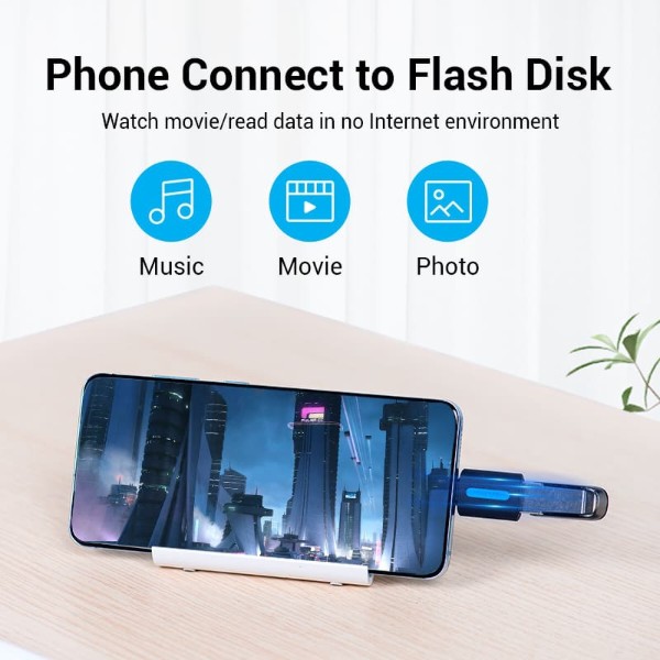 Фото - Переходник Vention USB 2.0 Type-C - USB AF (OTG) Black PVC (CDTB0)