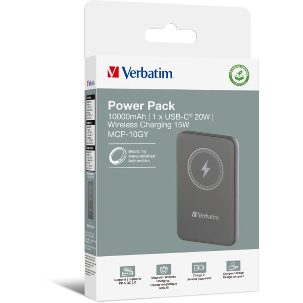 Фото - Батарея мобільна Verbatim Charge 'n' Go 10K mAh (GRY MCP-10GY)