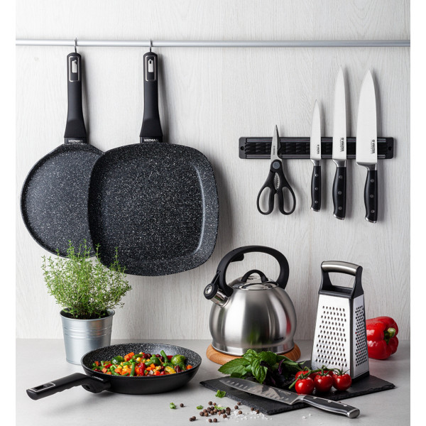 Фото - Сковорода для блинов Vinzer Marmo Induction Line Crepe pan 24 см (50416)