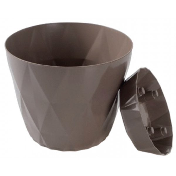 Фото - Вазон VIOLET HOUSE 0201 PRIZMA BROWN с внут. сливом воды 7 л