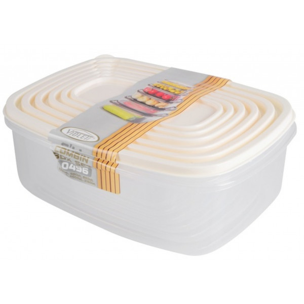 Фото - Набор емкостей для хранения VIOLET HOUSE 0496 BEJ LARGE 0.3,0.5,0.85,1.35,2,3.15 л