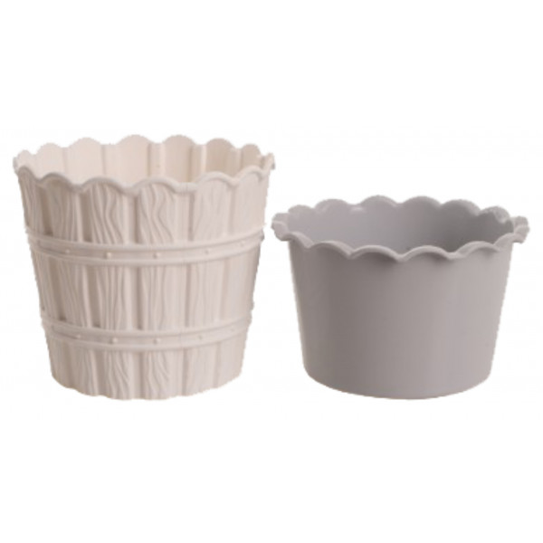 Фото - Вазон VIOLET HOUSE 0981 Бамбу WHITE з внут. вставкою 0.6 л