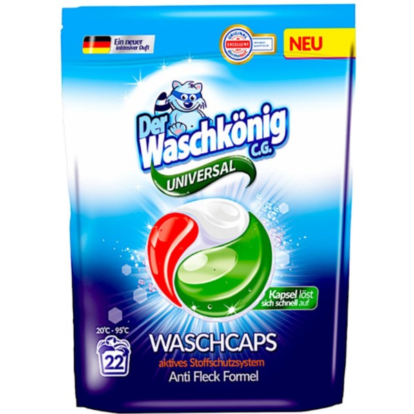 Фото - Капсули для прання Waschkonig Universal 22 шт.x18 г (4260418933659)