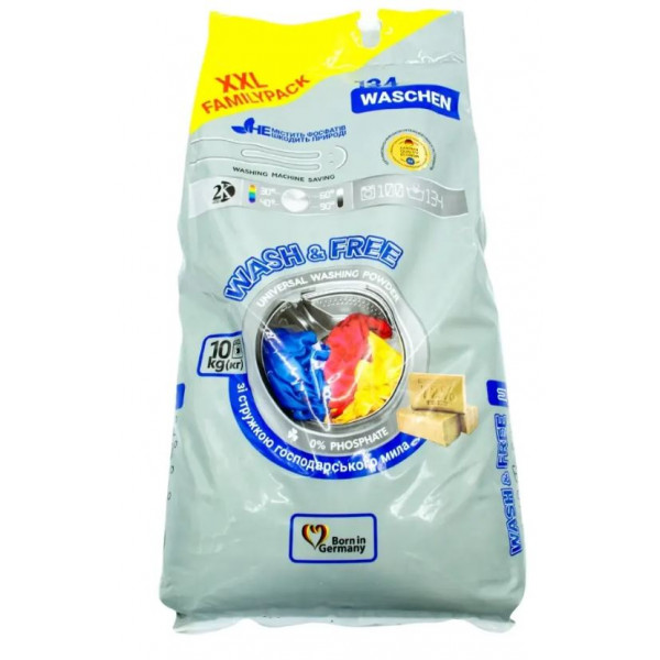 Фото - Стиральный порошок WASH & FREE Универсальный 10кг