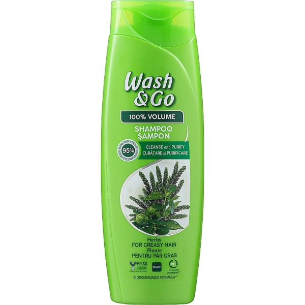 Фото - Шампунь жіночий Wash&Go з екстрактами трав для жирного волосся 360 мл (8008970056784)
